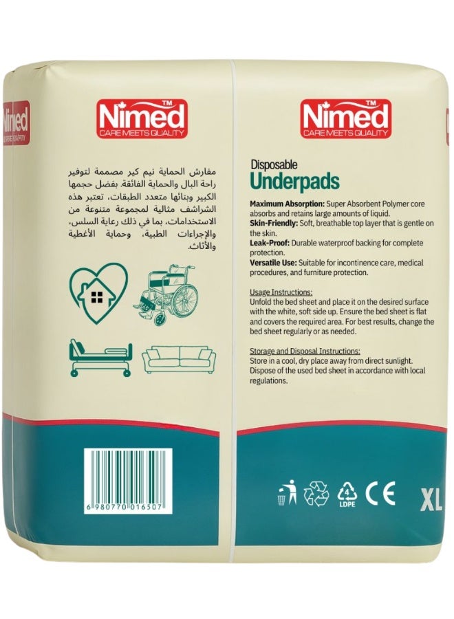Nimed Underpads 90×180cm – Disposable Bed Protection Pads, Pack of 20 - Image 2
